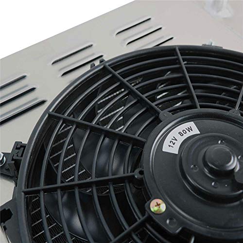 OzCoolingParts New Designs 3 Row Core Full Aluminum Radiator + 2 x 12" Fan w/Louver Shroud for 1967-1972 Chevy GMC C/K/S/T/G Series C10 C20 K10 K20 K30 Suburban Pickup Truck Blazer