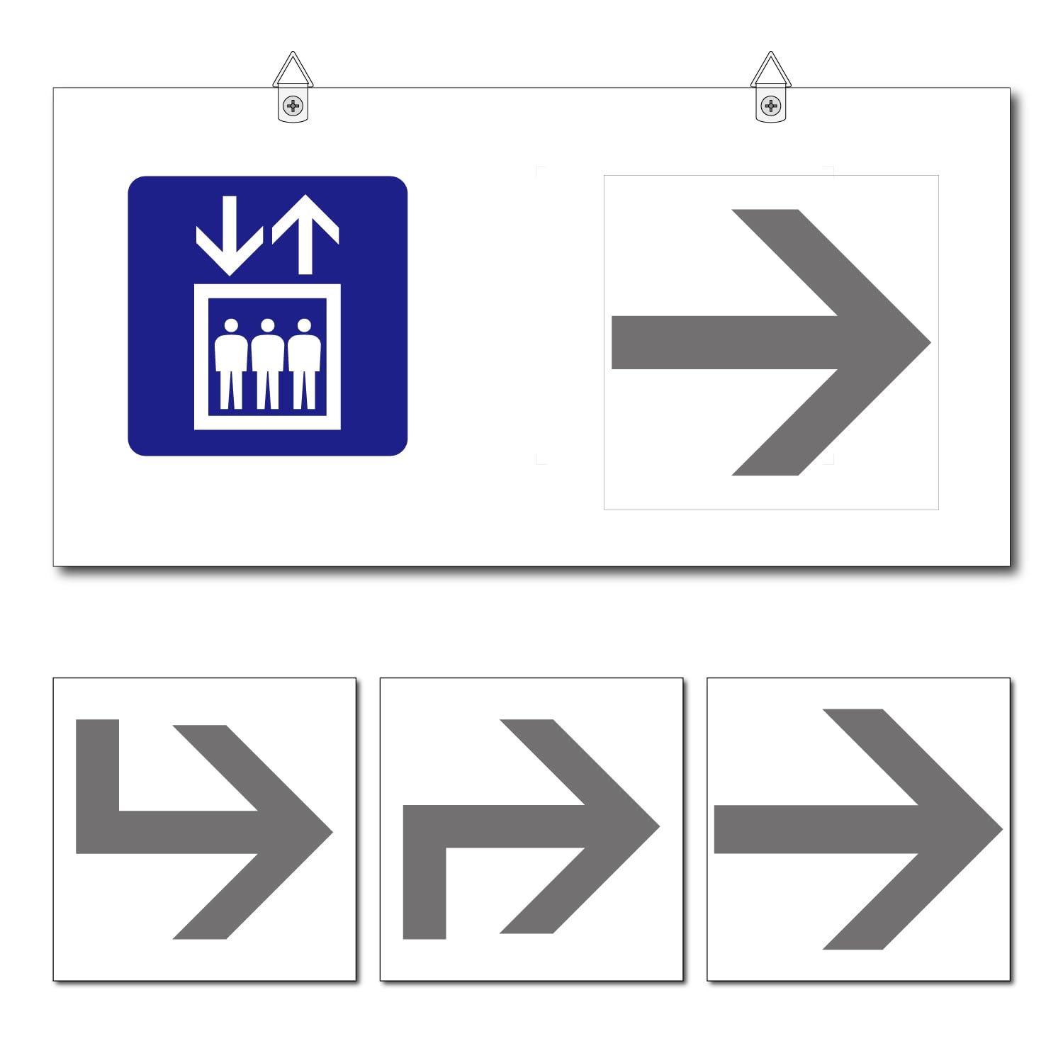 Amazon | エレベーター （白） プレート 看板 （吊り下げ両面タイプ