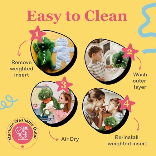 Image of Lilly's Love Weighted Stuffed Animal, 5lb | Sensory Plush for Kids & Adults | Machine Washable Plushie w /Removable Inner | Calming Weighted Stuffed Animal for Anxiety, Donnie The Dino