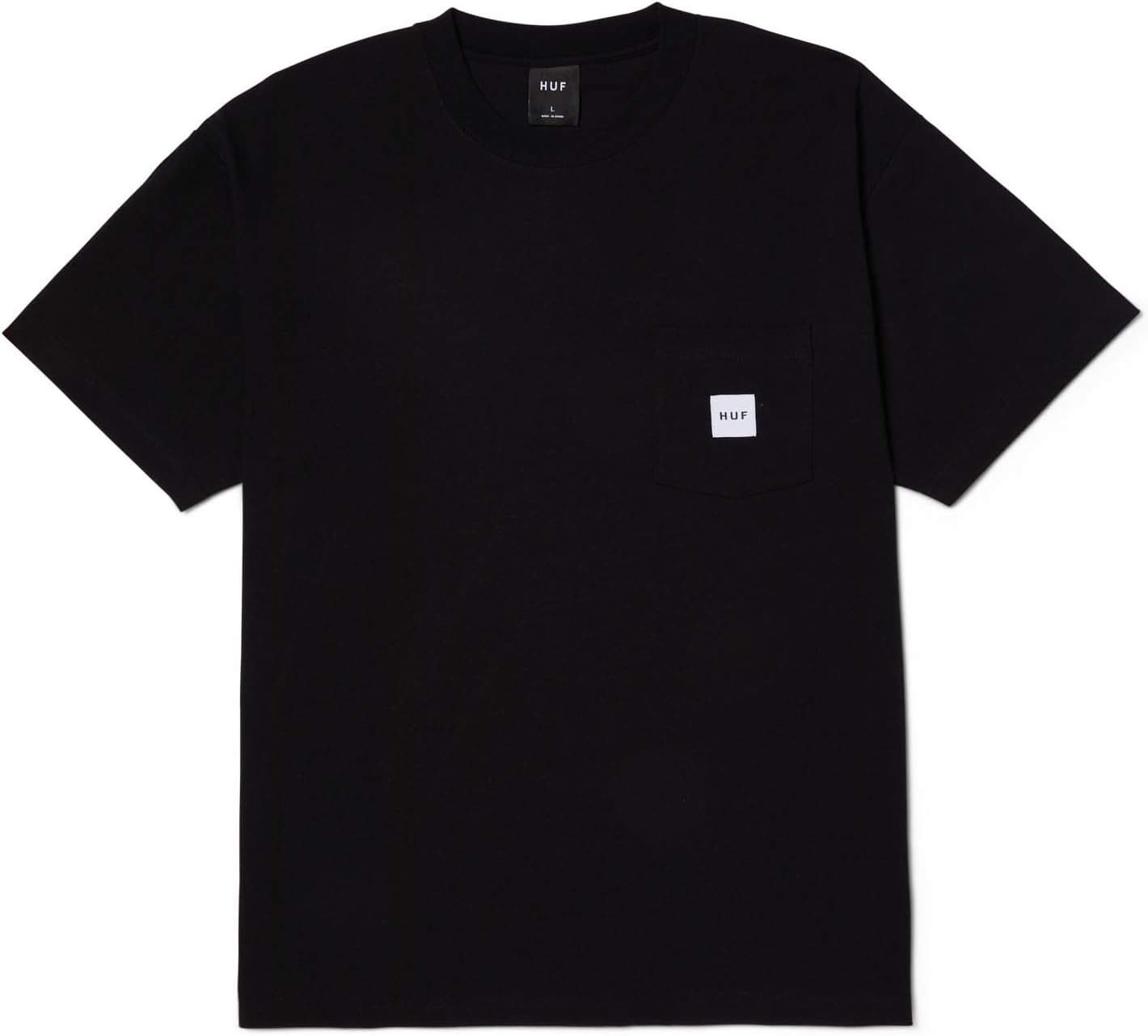 HUF Set Box Logo Pocket T-Shirt – Men’s Cotton Tee with Chest Pocket & Logo Patch, Regular Fit Streetwear Shirt