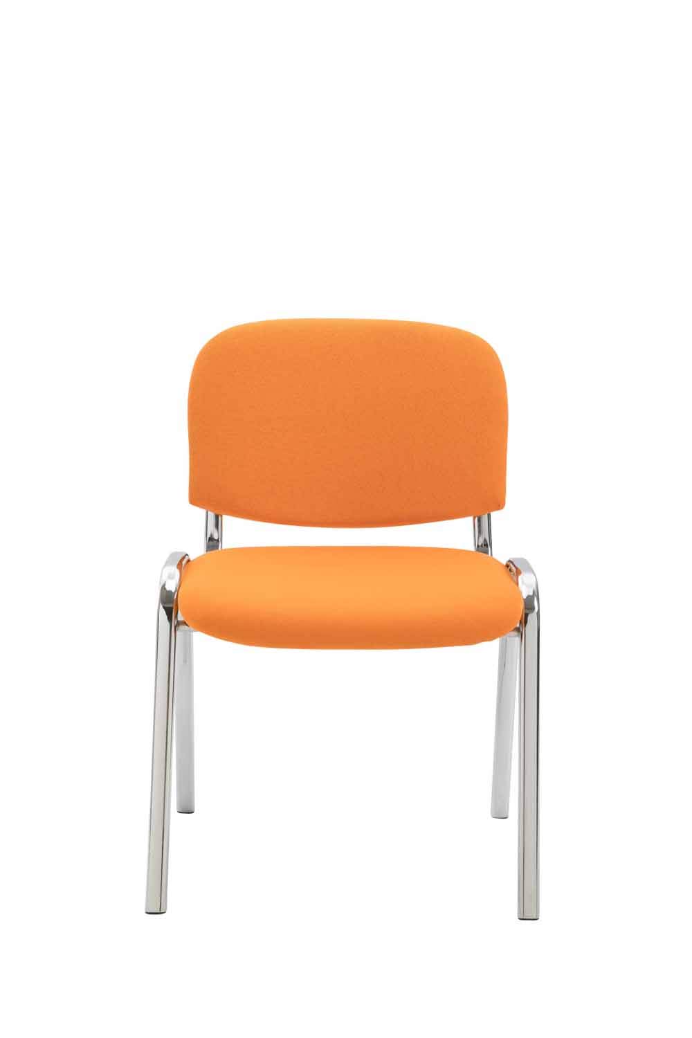 Chaise De Conférence Ken En Tissu Crème - Piétement Chromé - Empilable - Charge 120kg - 79x54x48cm