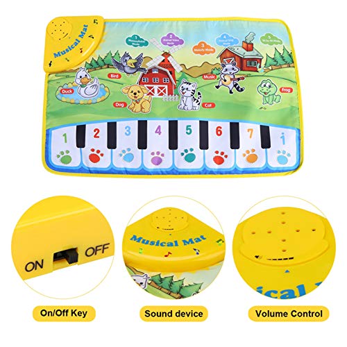 Baby Muziek Dansvloer Mat, Kinderen Piano Mat Baby Toetsenbord Touch Play Mat Tapijt Touch Play Game Speelgoed met Vijf… - Image 3