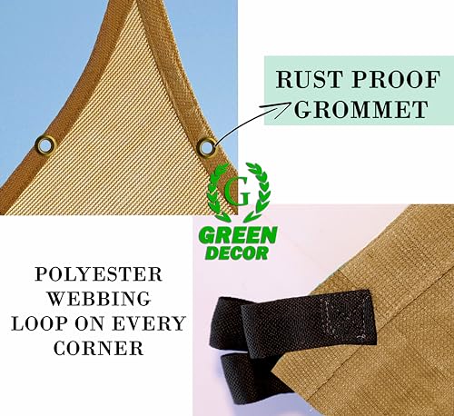 Image of HDPE Fabric Self Fold with SS Eyelet Sun Shade Sails 85-90% Protection from Sun & UV Rays Ideal for CarParking,Outdoor Garden,Balcony, Patio,Tent(Beige Color, 9.5 X 5 Feet) Pack of 1 Pc