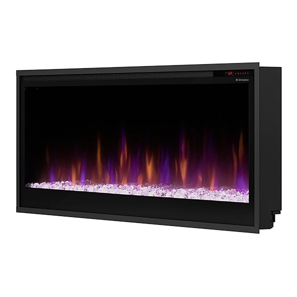 Dimplex 50 Inch Slim Built-in Linear Electric Fireplace | Shallow 4-Inch Depth with Multi-Fire Color Technology, Remote and Acrylic Crystal Ember Bed Included - Sits Flush in Most Home Frames