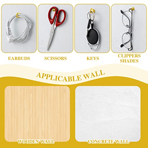 Image of Hotop 60 Pieces Push Pin Wall Hooks Metal Thumb Tack Hangers Iron Alloy Nail Decorative Picture Hooks for 20 Lbs Home Office School Party Supply (Gold)