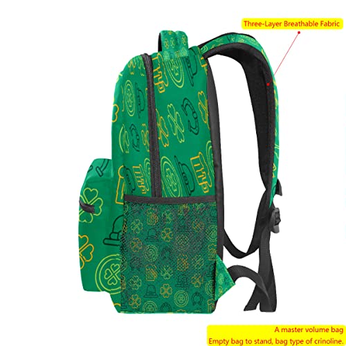 Girls Backpack For Teen Kid Lightweight Travel School Bag Saint Patrick Decorative Pattern Casual Daypack Laptop Backpacks For Men Women #TOP3