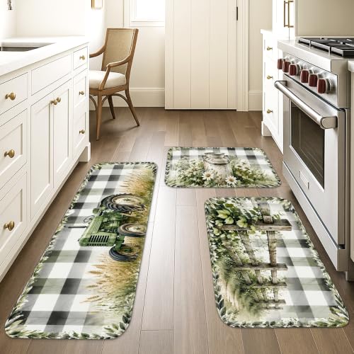 Tapis de cuisine lavable et doux motif rustique pour protéger le sol de l'évier