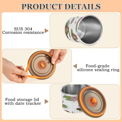 Contenedor para café de acero inoxidable con tapa hermética 900 ml miniatura 4