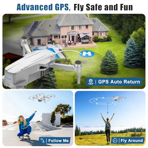 Drones with Camera for Adults 4K, GPS Auto Return, Waypoint Flight, Orbit Fly, GPS Follow, Gesture Control, Foldable Drone with Brushless Motor, 249g Light, 48 Mins Flight Time with 2 Batteries - Image 3
