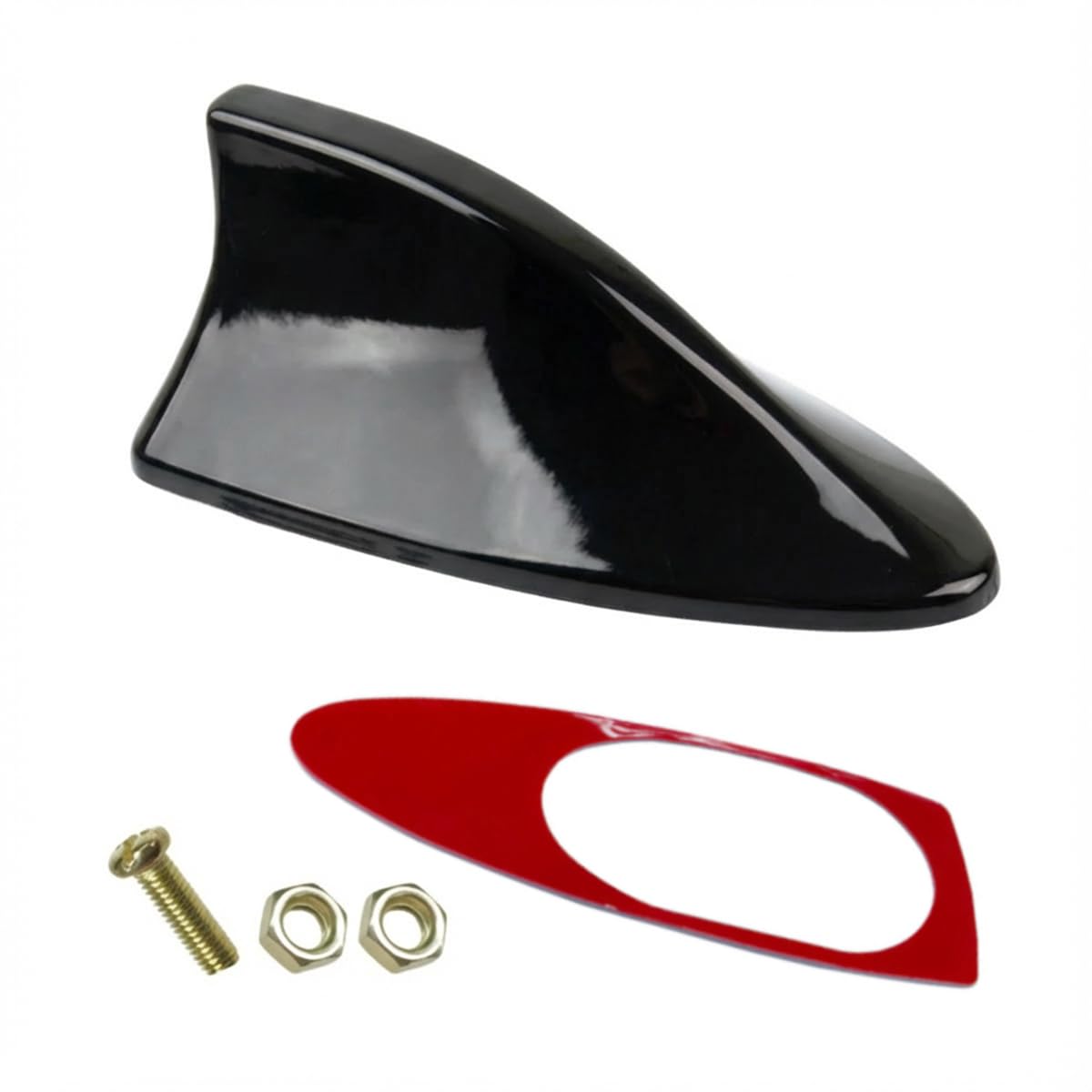 Car Shark Fin Antenna Cover, Radio Signal Aerial Cover (Black) | Plastic Automotive Top Roof Mount Decoration Accessories with Adhesive Tape for Car Truck SUV