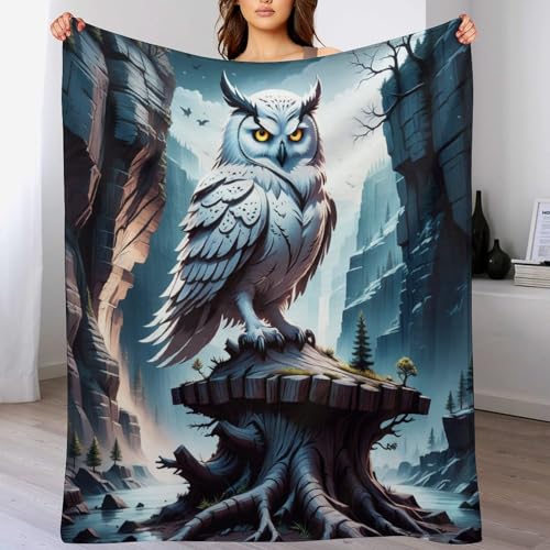 Couverture douce et moelleuse Hibou en flannel contre le froid sur le sofa - 2