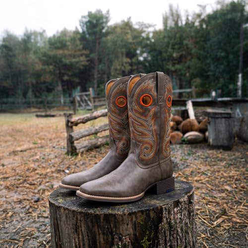 Palitutu Cowboy Boots for Men Square Toe Western Men's Boots Roomy Fit - image 3