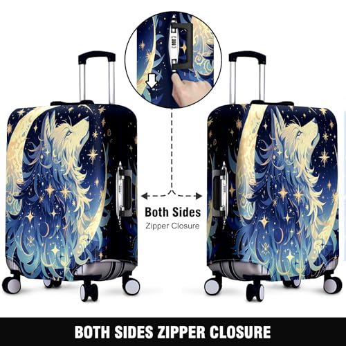Enhanced Suitcase Protection Robust Luggage Cover with Velcro Straps Handle Slots Customizable Prints Water-Repellent Ideal for Air Travel and Road Trips Bohemian Dogs2