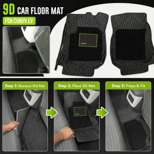 Image of EV MASTER 7D Car Floor Mats for Tata CURVV EV Hybrid (2026 Onwards) Complete Set | Waterproof | Anti-Slip | Luxury Premium Car Mat | Full Coverage | Custom Fitted Car Foot Mats