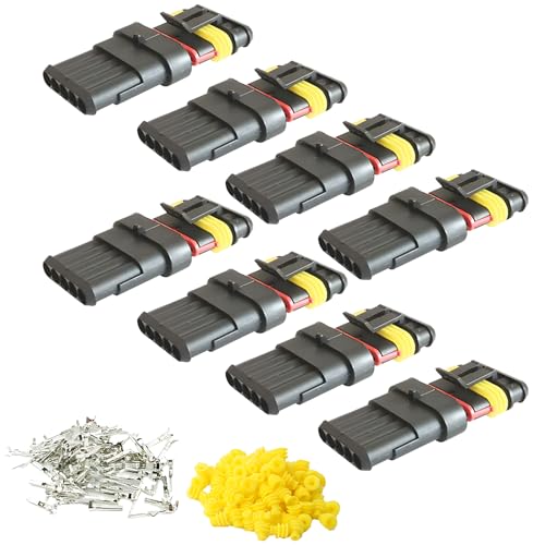 CESFONJER Imperméable à l'eau Connecteur, Électrique Prise Mâle et Femelle, AWG Connecteur étanche électrique pour Moto Scooter Auto Truck Marine Fil Harnais...