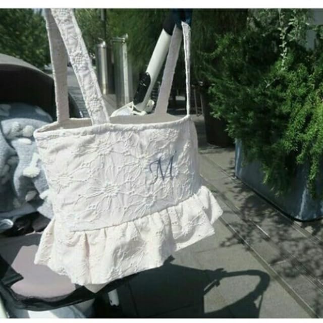 ??????? Floral Embroidery Ruffles Baby Stroller Mothers Bag Handmade Stroller Bag