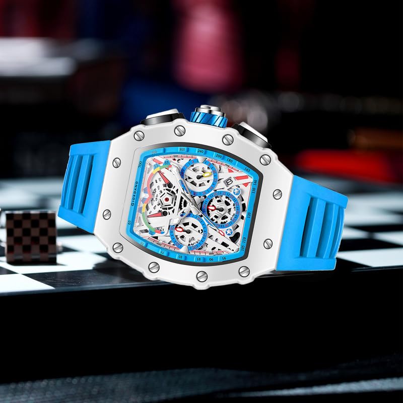 Image of Giordano Multifunction Watch for Men with Day, Date, and 24-Hour Sub-Dial, Water Resistant Square Dial Unique Design