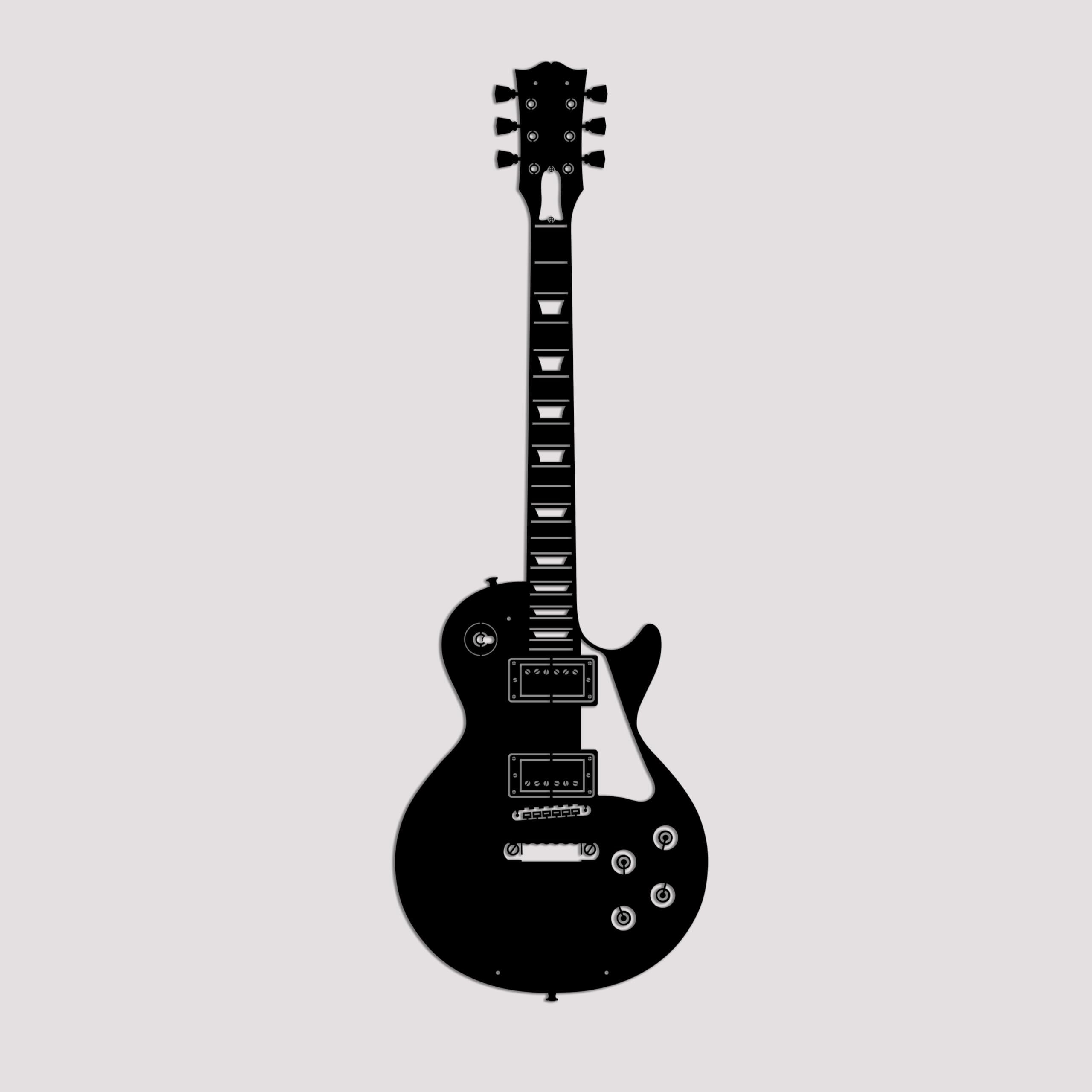 Ensemble d'art mural en métal avec silhouettes de guitare électrique emblématiques – Décoration de studio de musique rock classique et grotte d'homme – Noir (GT-02, 118 x 39 cm)
