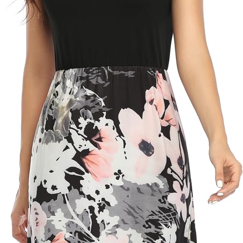 Lacavocor Womens Short Sleeve Maxi Dresses Empire Waist Long Dress - Image 6