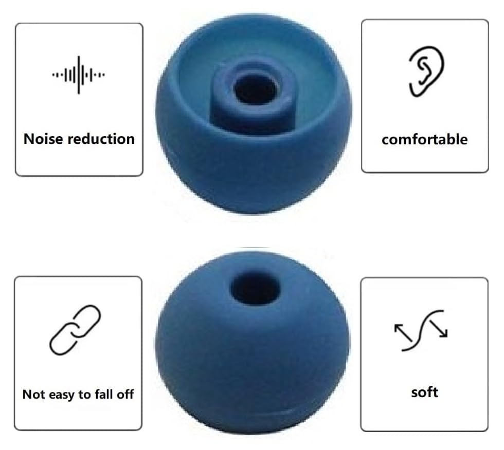 Image of REDWIND Replacement Earphone Silicone Rubber Eartips Medium Size for Realme Boat JBL Oppo Vivo Samsung One Plus Wired & Bluetooth Neackband Earpads(Inner Hole 3.8mm-4.8mm 3-Pair) (Peacock)