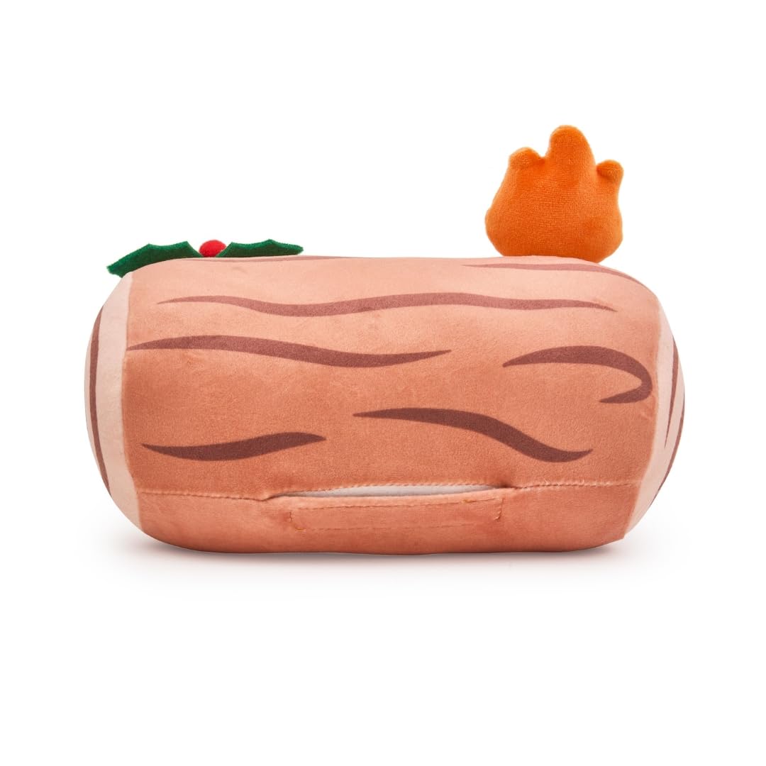 Cuddle Barn Jingle Joys Yule Log - Peluche musicale che si illumina per le vacanze, 17,8 cm