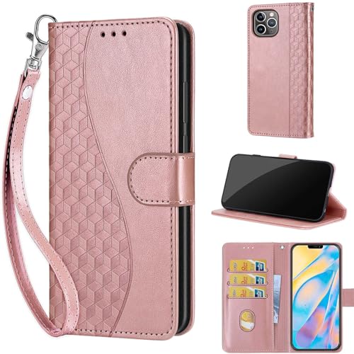 Étui en cuir synthétique gaufré rigide pour iPhone 12 Pro Max