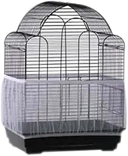 4 Colors Bird Cage Skirt, Large Size Ventilated Soft Nylon Bird Cage Cover Shell Seed Catcher for Pet Products 52-98.4inch Circumference Mesh Pet Bird Cage Prevent Seeds from Falling (White)