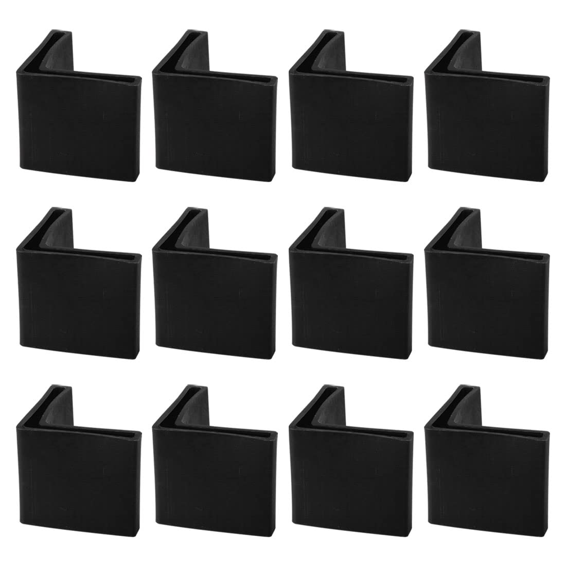 Casquettes pieds jambes meubles patin chaise table plastique noir 12pcs