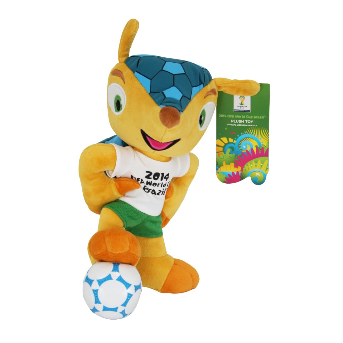 Promo-Dis Fuleco – 25 cm, palla sotto i piedi, mascotte di peluche della Coppa del Mondo 2014 in Brasile