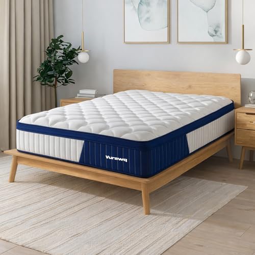 Vurawq 12 Inch Full Size Hybrid Mattress Fiberglass Free Gel Memory Foam & Individual Pocket Coils Soft Plush Support for Back Pain Relief CertiPUR-US Certified Bed Mattress in a Box