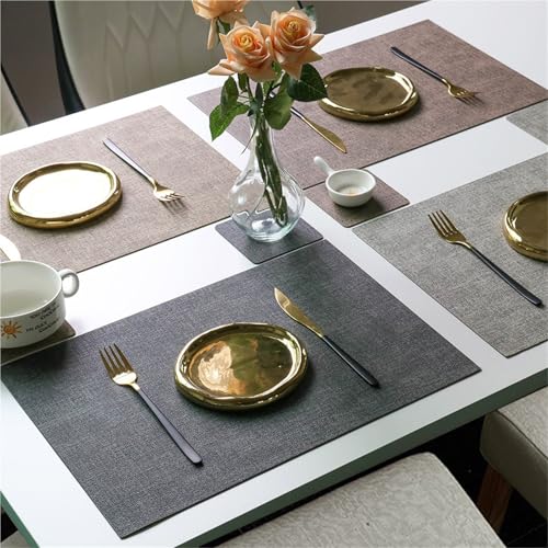 Sets de table haut de gamme en similicuir résistant et isolant beige