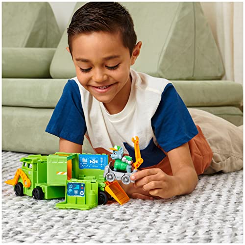 Image of Paw Patrol Big Truck Pup's Rocky Transforming Toy Truck with Collectable Action Figure|Vehicle Set with Launch Mini Rescue Vehicle|Learning ActivitySet|Roleplay ToyFor Kids3+|BirthdayGift|MadeInIndia