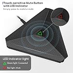CMTECK USB Desktop Computer CM001 Microphone, Mute Button with LED Indicator, Omnidirectional Condenser Boundary Conference Mic for Recording, Streaming, Gaming, Skype (Windows/Mac), No Speaker