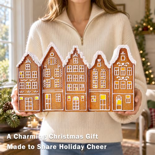 Gleemoria 14.5-inch Lighted Gingerbread House, Christmas Village Decor — view 3