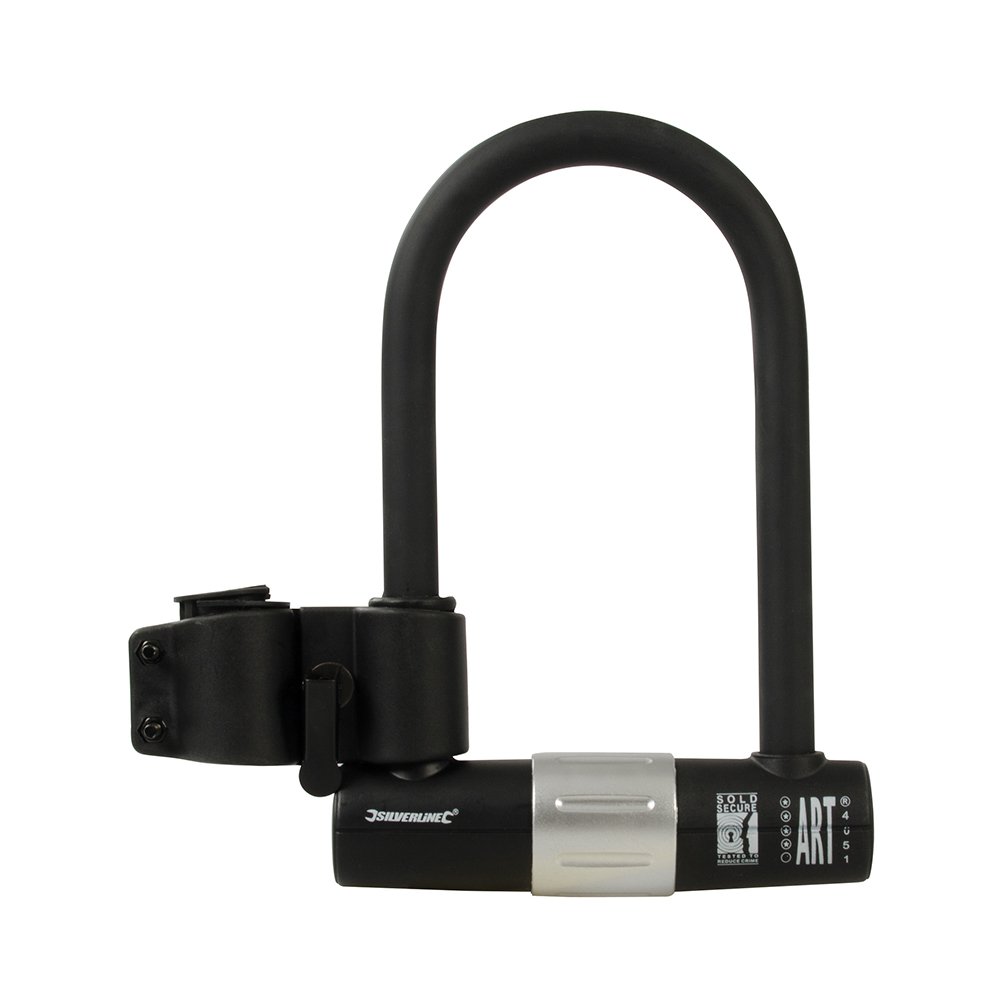 Silverline 735087 Candado en "U" de Alta Seguridad, 180 mm x 245 mm