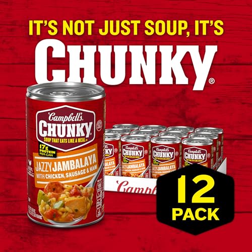 Image of Campbell's Chunky Soup, Jazzy Jambalaya with Chicken, Sausage and Ham, 18.6 oz Can (Case of 12)