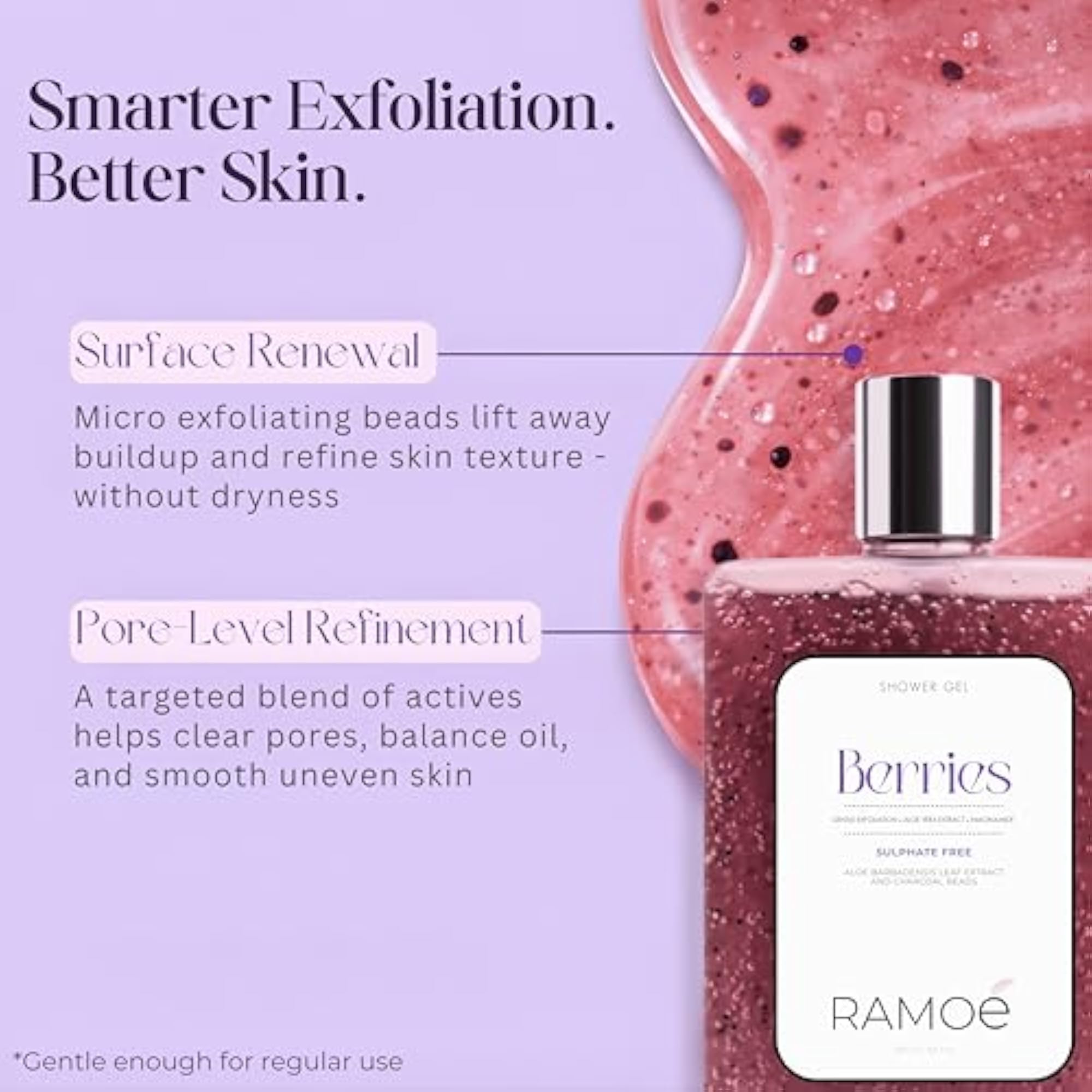 Berries Shower Gel, Sulphate-Free Body Wash with Aloe Vera