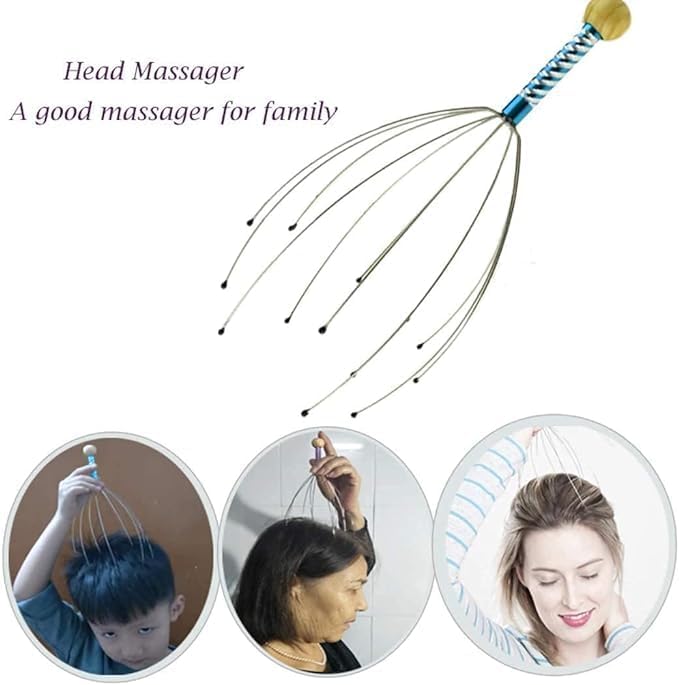 Scalp Massage Machine Head Massager Scalp 12 Fingers Head Scratcher For Head Massage Body Relaxing Hair Massage-Pack of 1 Scalp Massage Machine Head Massager Scalp 12 Fingers Head Scratcher For Head Massage Body Relaxing Hair Massage-Pack of 1