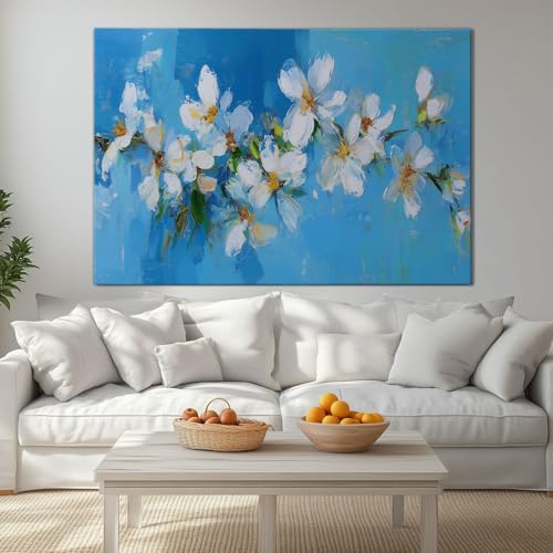 Art Moderne Abstrait Bleu Clair pour Salon et Déco de Chambre