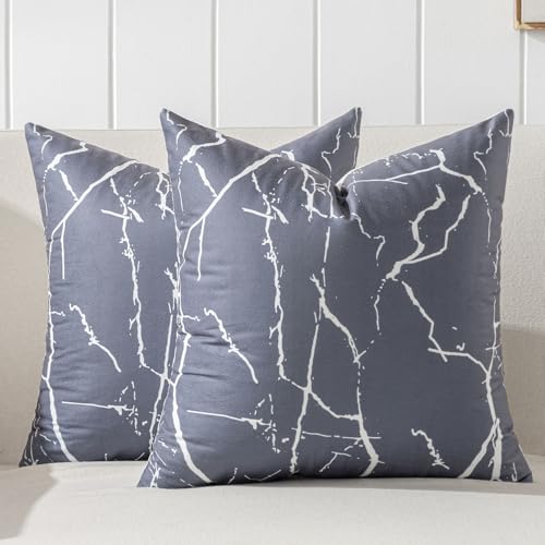 Jayusaror Funda Cojin 40 x 40 Gris y Blanco Suave Terciopelo Diseño Abstracto Fundas de Cojines Lavable Decorativa Moderna Fundas Cojines Sofa Decoración Salon Modernos 2 Piezas