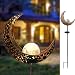 Garden Solar Lights Outdoor Decorations Lawn Ornaments Moon Crackle Glass Globe Solar Stake Light IP64 Waterproof Solar Powered Stake Lights for Garden Patio Backyard Pathway