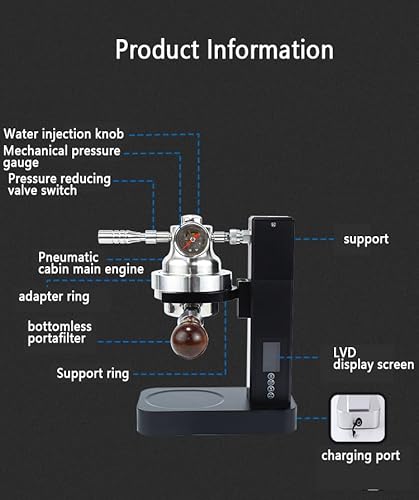 KHZKHC Portable Coffee Machine, 9Bar Pneumatic Coffee Maker, Stainless steel material, 60 Cups Smart Extraction, for Camping, Travel Outdoor, Provide the best flavor - Image 5