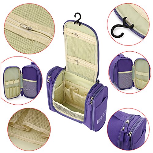 Waterproof Travel Hanging Wash Bag Large - Purple