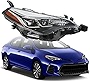 munirater 1-Pack RH Projector Headlight Headlamp Assembly Set Replacement for 2017 2018 2019 Corolla SE XLE XSE Sedan, Replace Passenger Side Headlamps Halogen LED