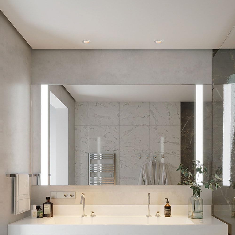 Confezione da 5 Faretti LED da Incasso Impermeabili Ip54 da 3,2 Pollici, 3Cct Selezionabili 3000K/4000K/6000K, 7W/10W, Antiruggine, da Incasso per Bagno, Luce Doccia Impermeabile, 10W-6000K