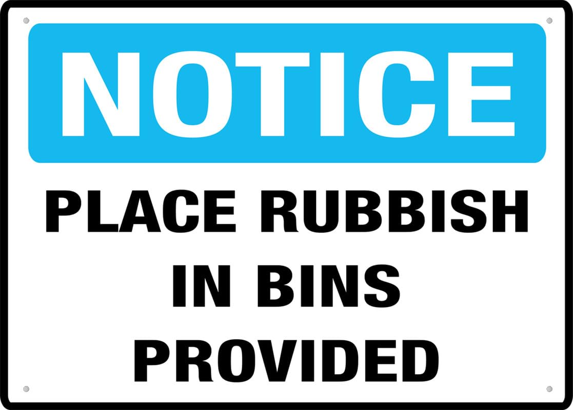 Tin sign vintage Place Rubbish In Bins Provided Plaque Poster for Bar Pub Beer Home Garage Man Cave Wall Decor 12x8 Inch