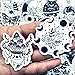 50PCS Boho Astrology Stickers Pack – Black White Witchy Gothic Vinyl Decals for Water Bottles, Laptops, Journals, Scrapbooking, Aesthetic Spiritual Stickers for Teens Adults