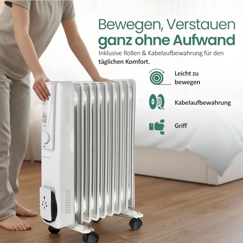 Radiateur à huile 9 nervures avec thermostat réglable - 8