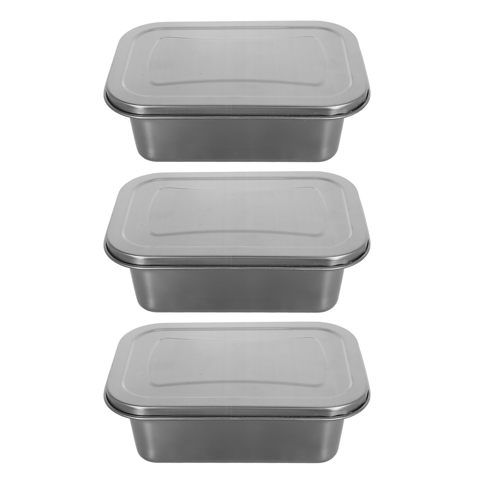 Set 3 Contenitori per Gelato in Acciaio Inossidabile da 1,2 con Coperchio Ermetico, Resistenti All'usura per Conservazione in Freezer e Cucina
