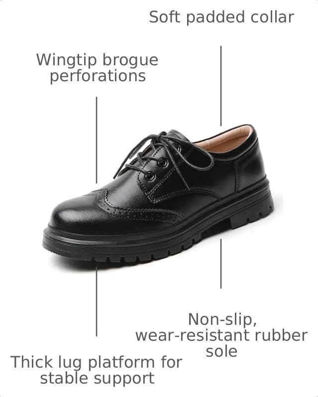 Image of Women's Oxford Shoes Classic Brogue-Style Platform Casual School Dress Shoes